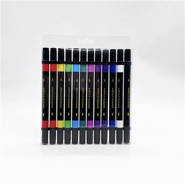 12 marqueurs de peinture acrylique.
